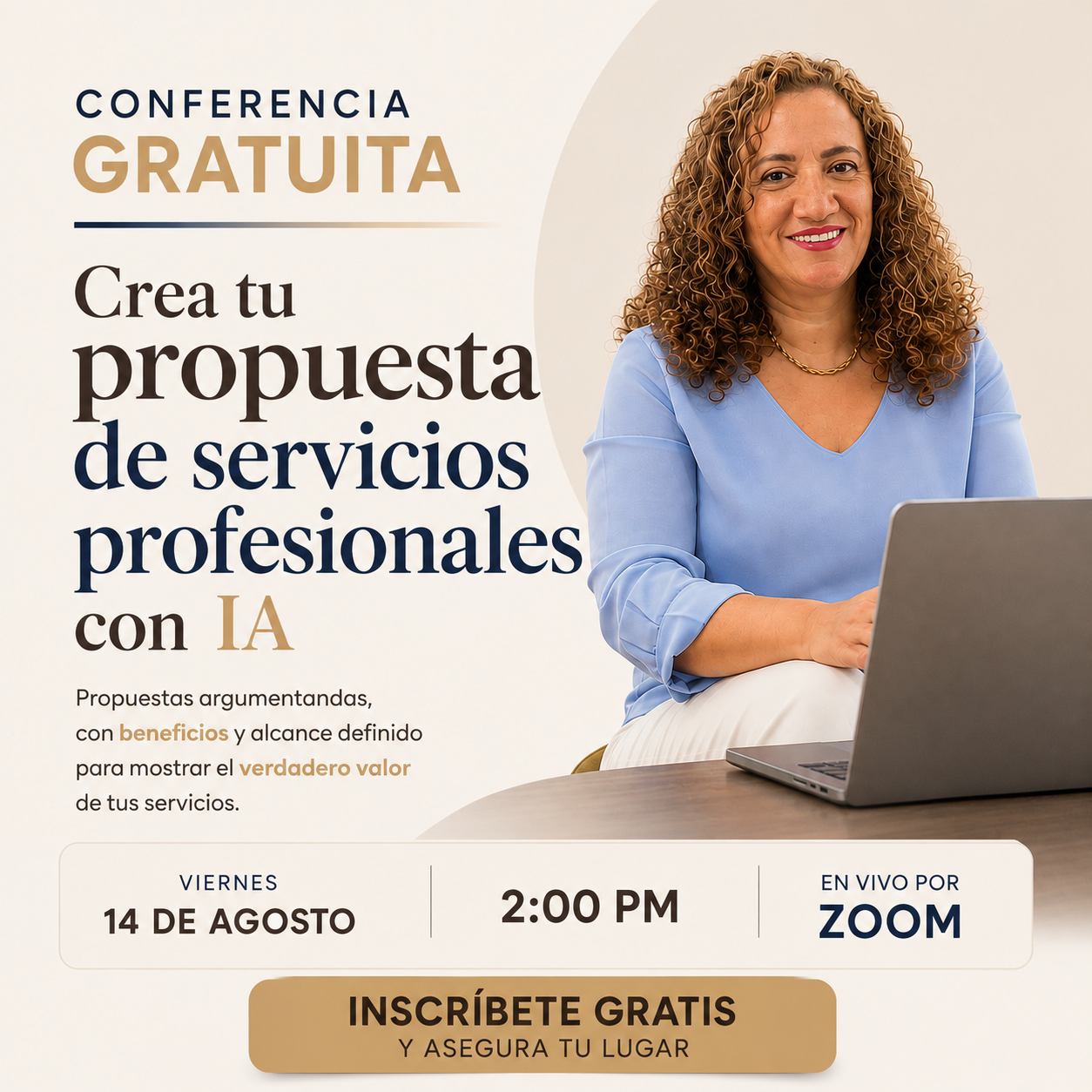 Crea tu propuesta de servicios profesionales con IA - Viernes 14 de agosto, 2:00 p.m.