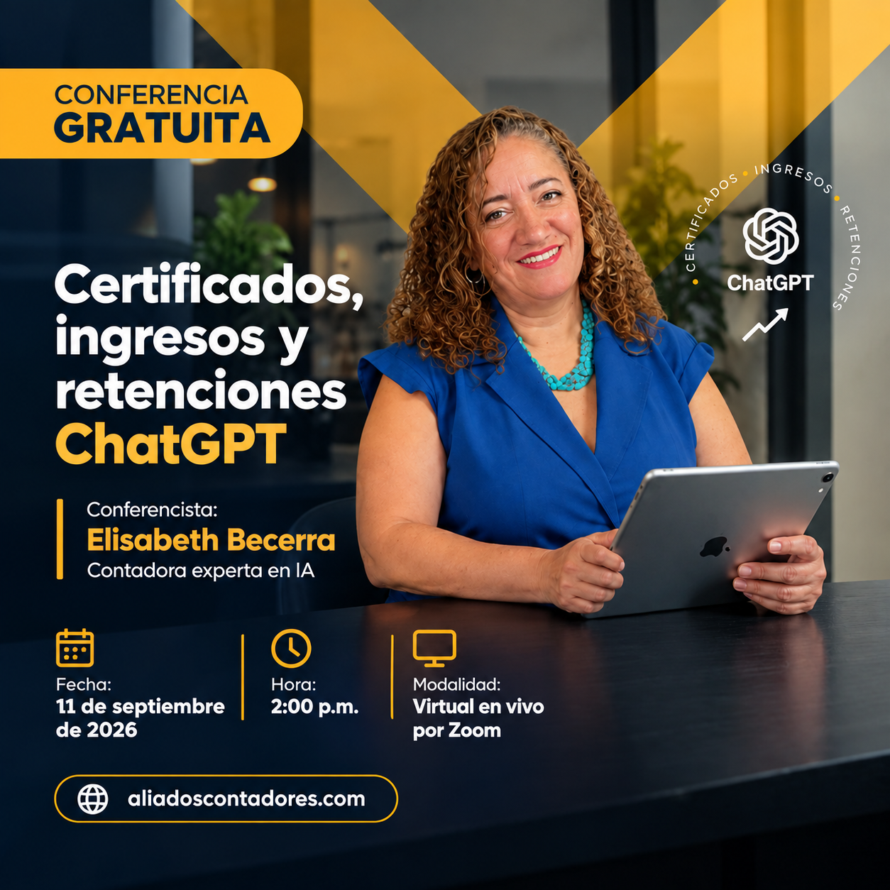 Certificados, ingresos y retenciones con chatgpt - Viernes 11 de septiembre, 2:00 p.m.